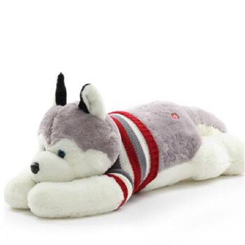 毛绒玩具哈士奇趴趴狗情人节礼物送女生生日礼物布娃娃 哈士奇65厘米